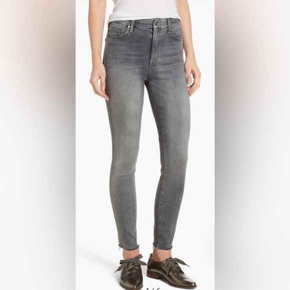 Mother | The Looker Frayed Ankle Jeans In Huntress Size 28/6 Gray Raw Hem 90s - Picture 1 of 13